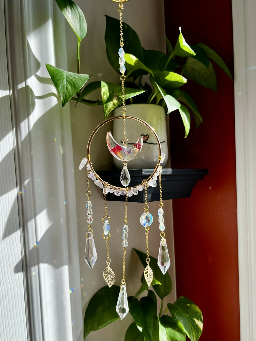 Pressed Flower Petals Suncatcher