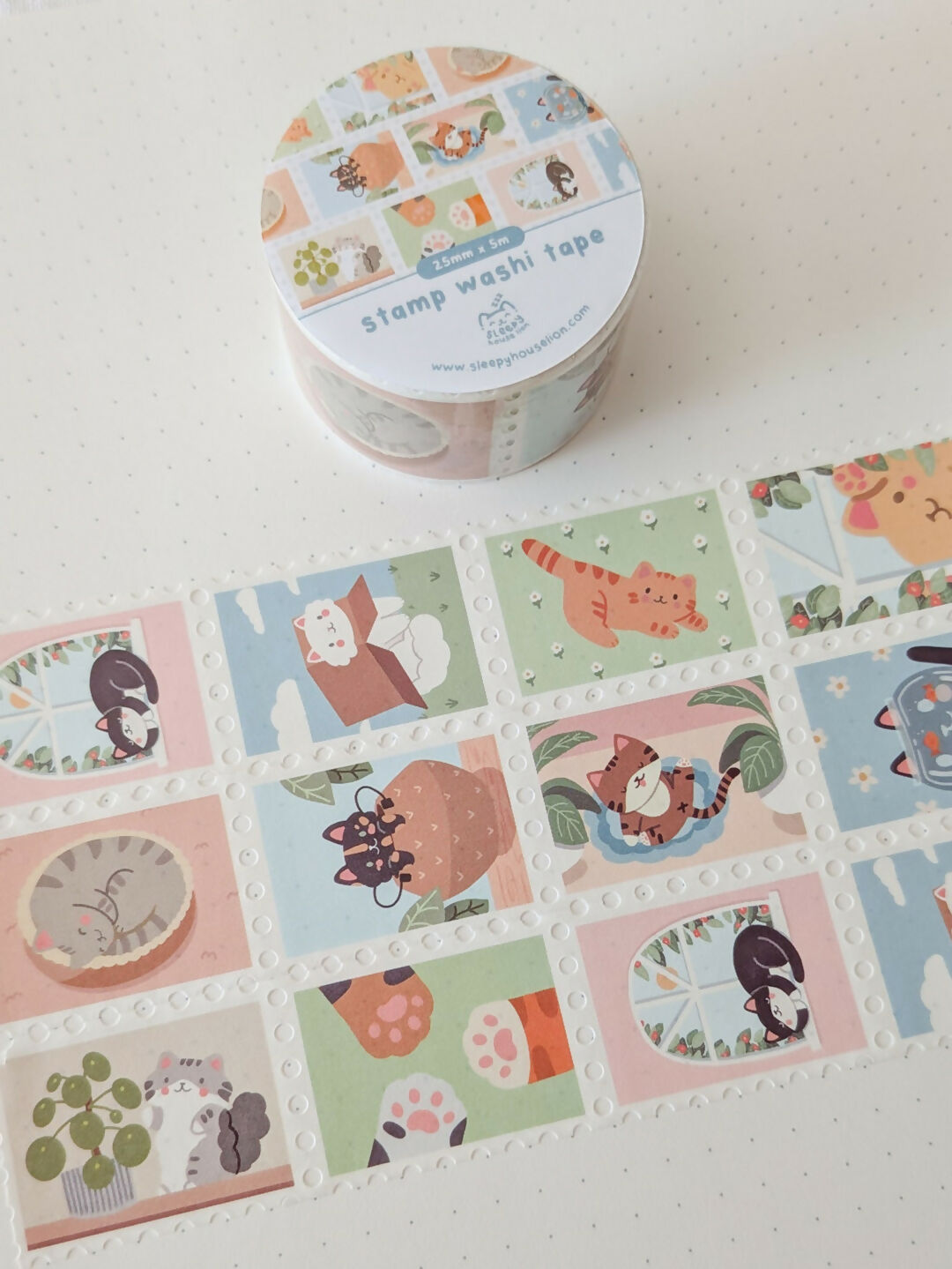 Cats At Home Stamp Washi Tape