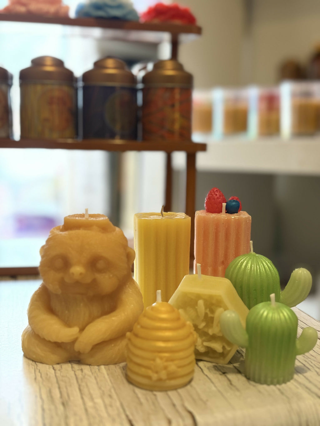 Large Sloth Pillar Candle