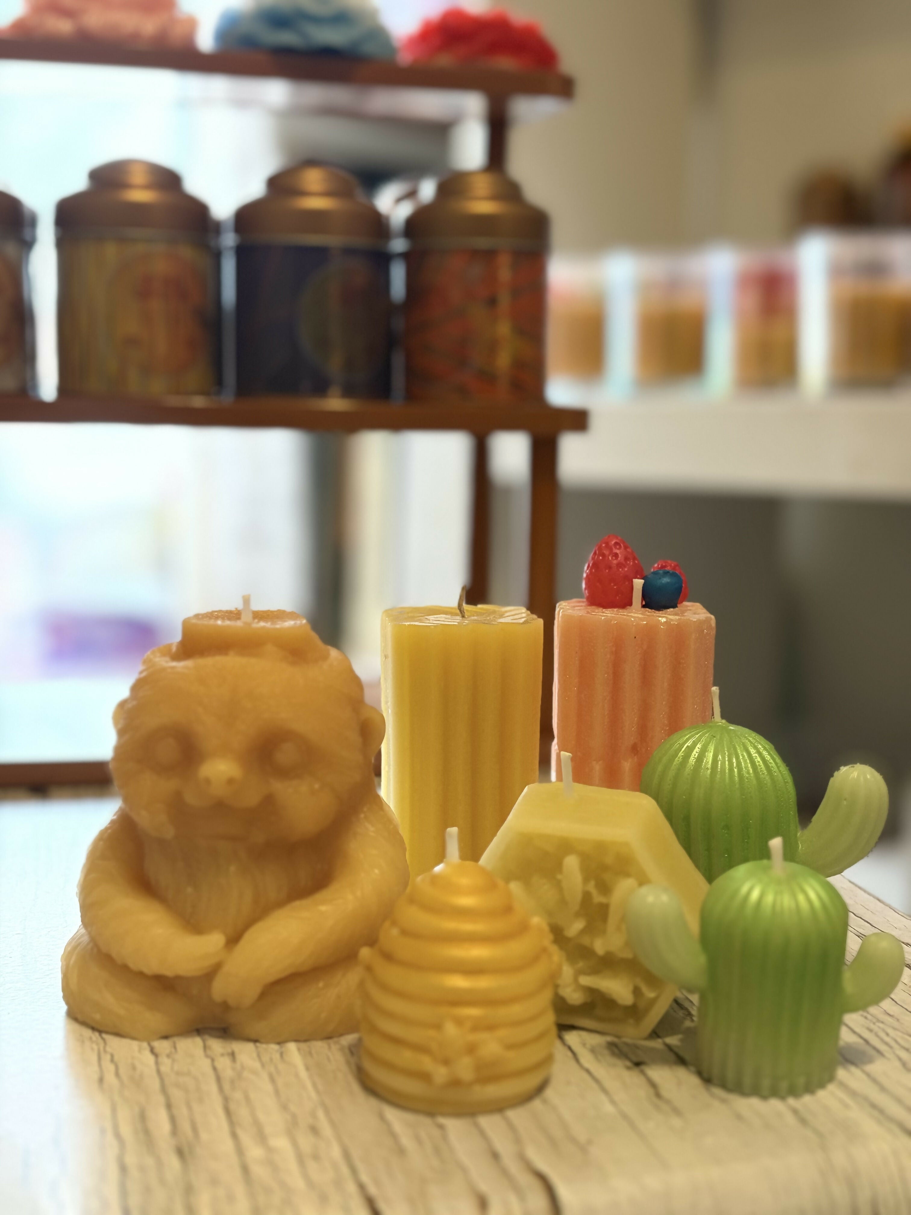 Large Sloth Pillar Candle