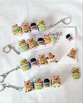 Resin Charm Keycap Clicker Keychain: Coffee Capybara
