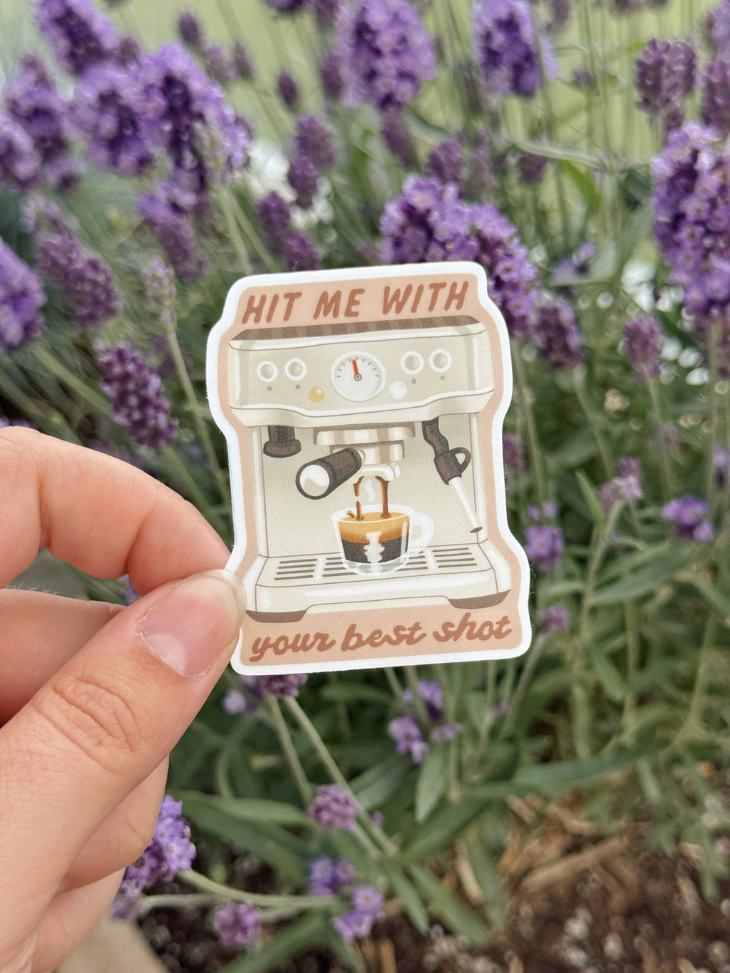 Hit Me With Your Best Shot - Espresso Coffee Vinyl Sticker