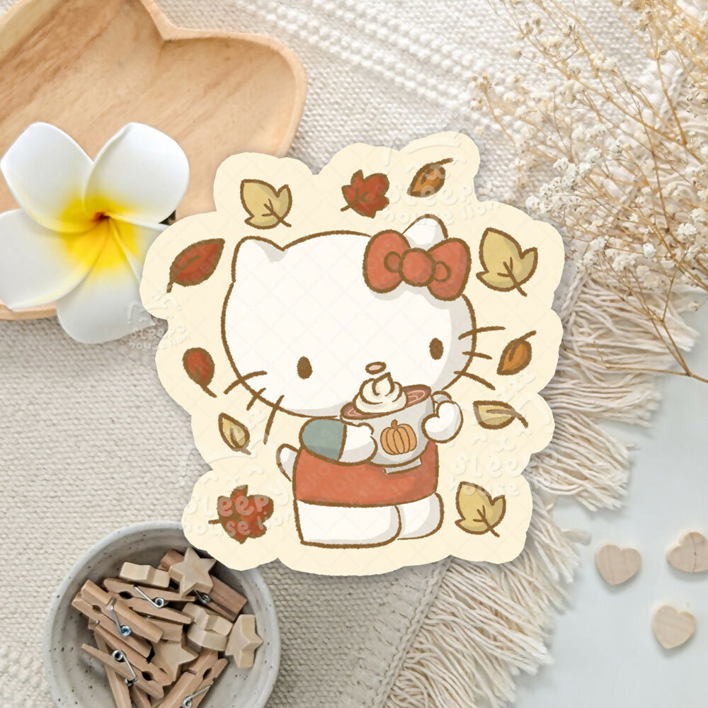 Pumpkin Spice Cat Vinyl Sticker