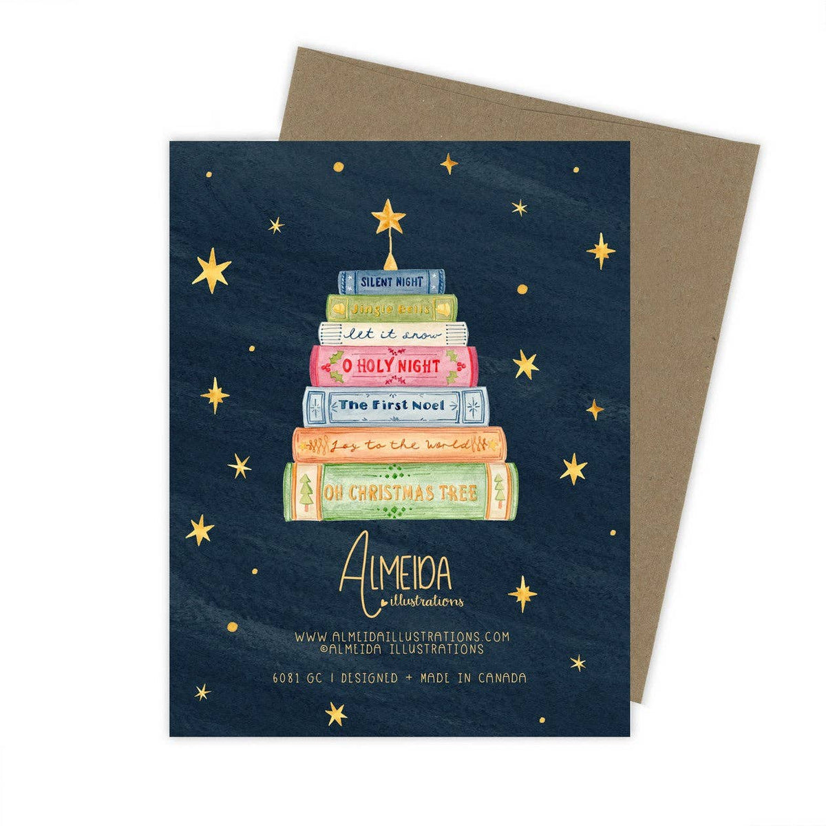 Christmas Book Tree Card: Kraft