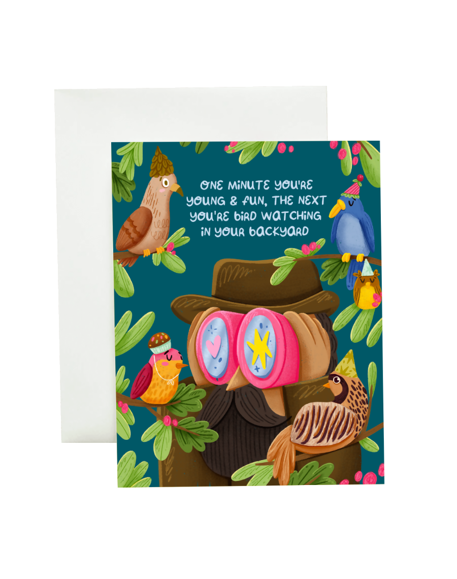 HBD Bird Watcher Birthday Card