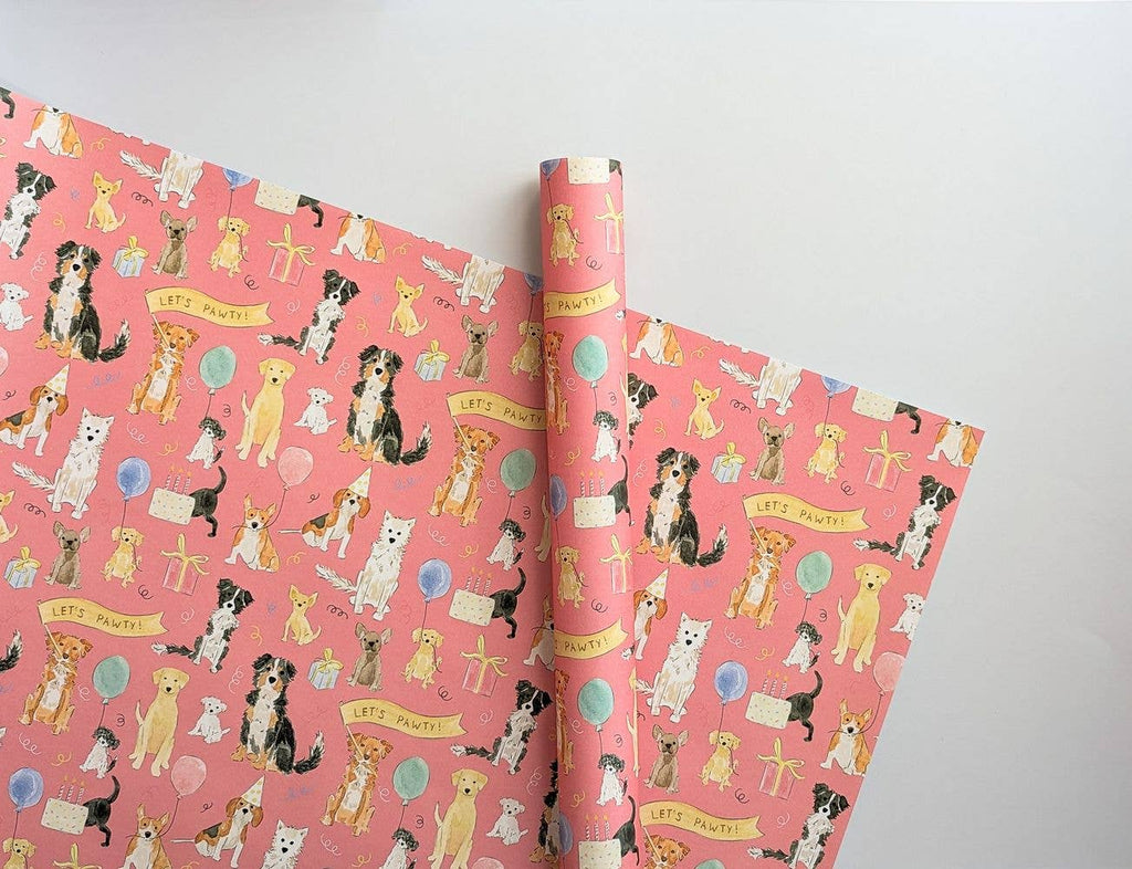 Dog Birthday Gift Wrap | Celebration Dog Pawty: Roll of 3 Sheets