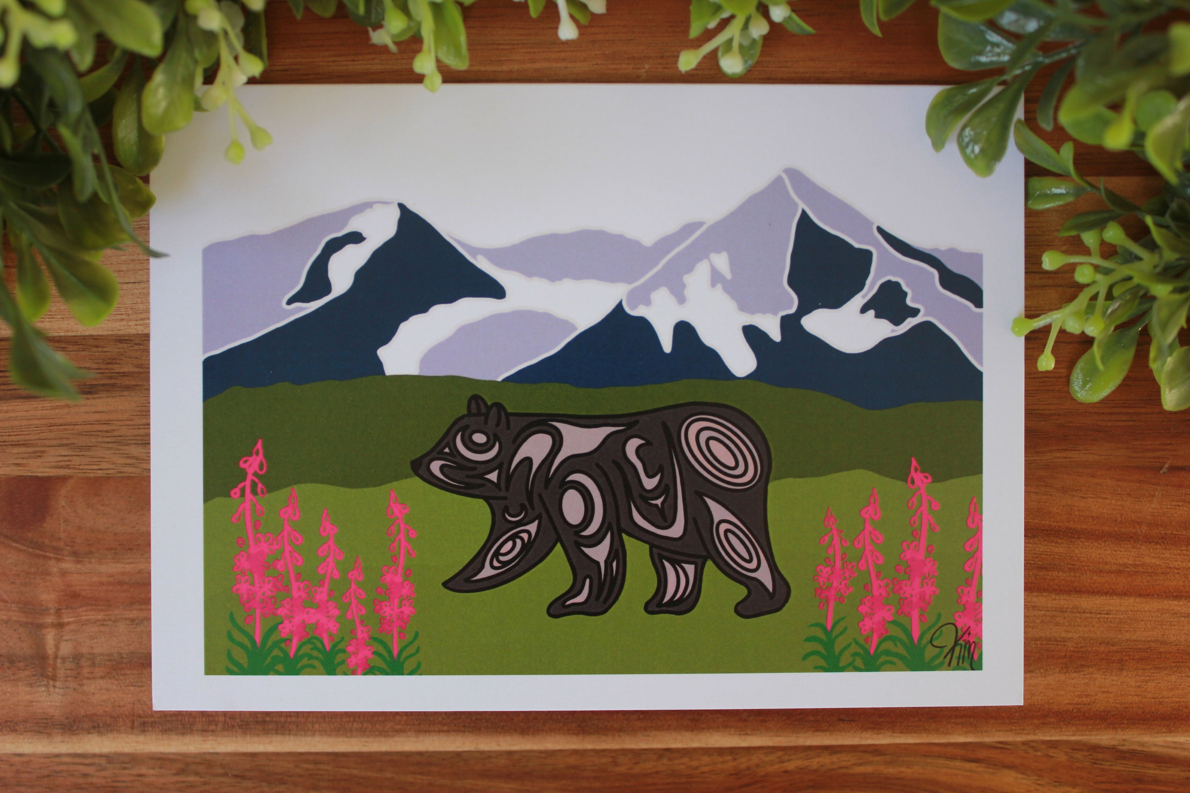 Bear and Hudson Bay Mountain Greeting Cards