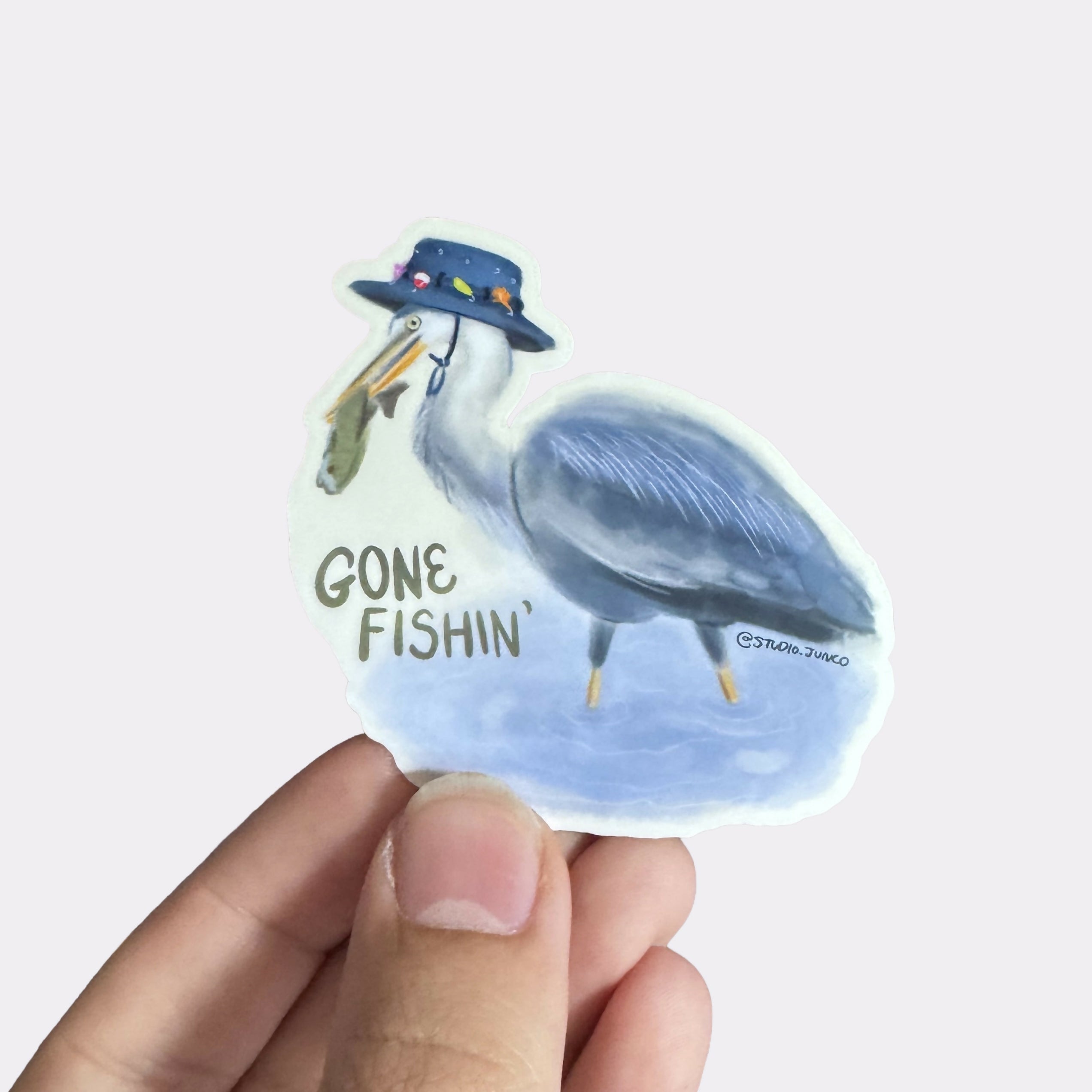 Gone Fishin' Heron Magnet