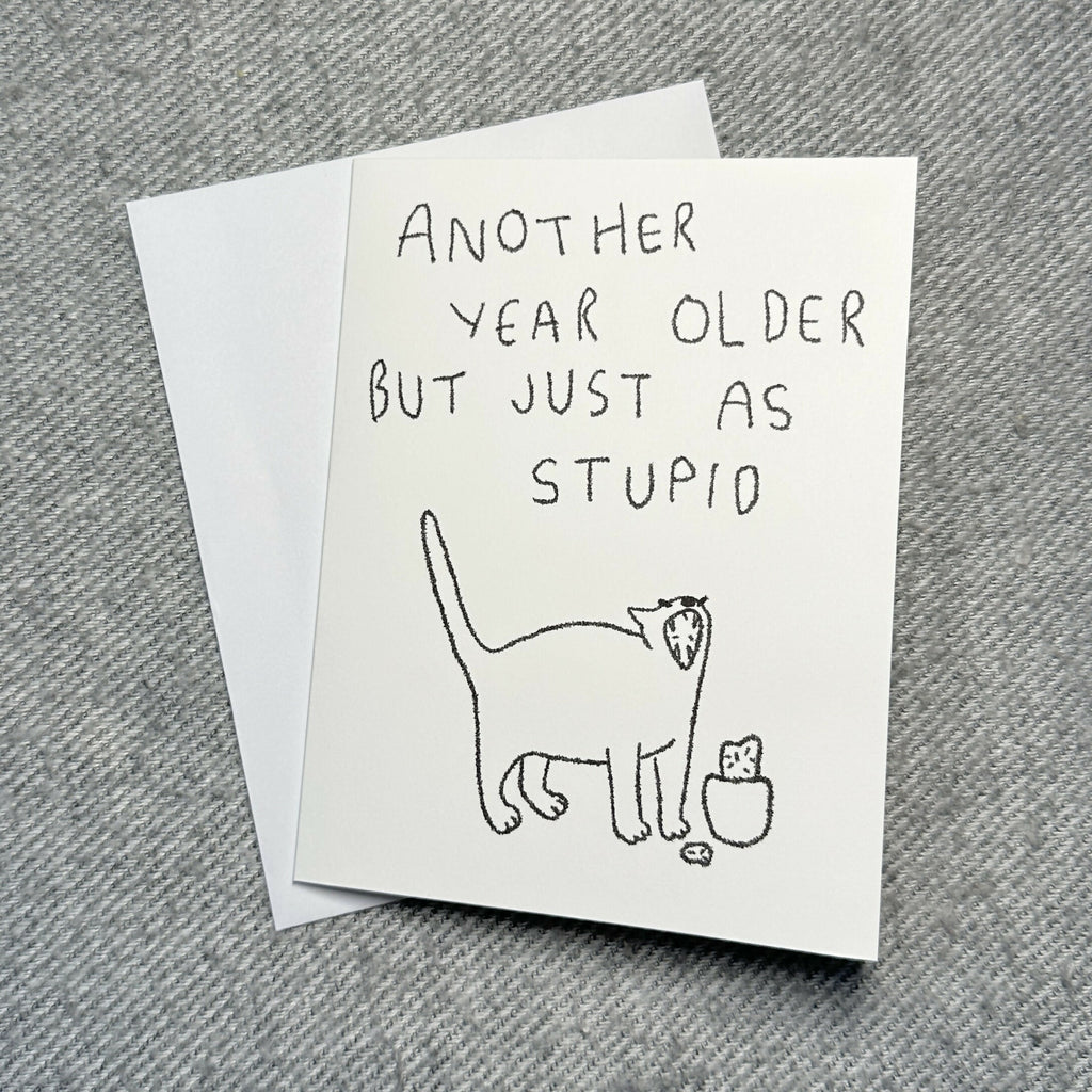happy birthday card - cat