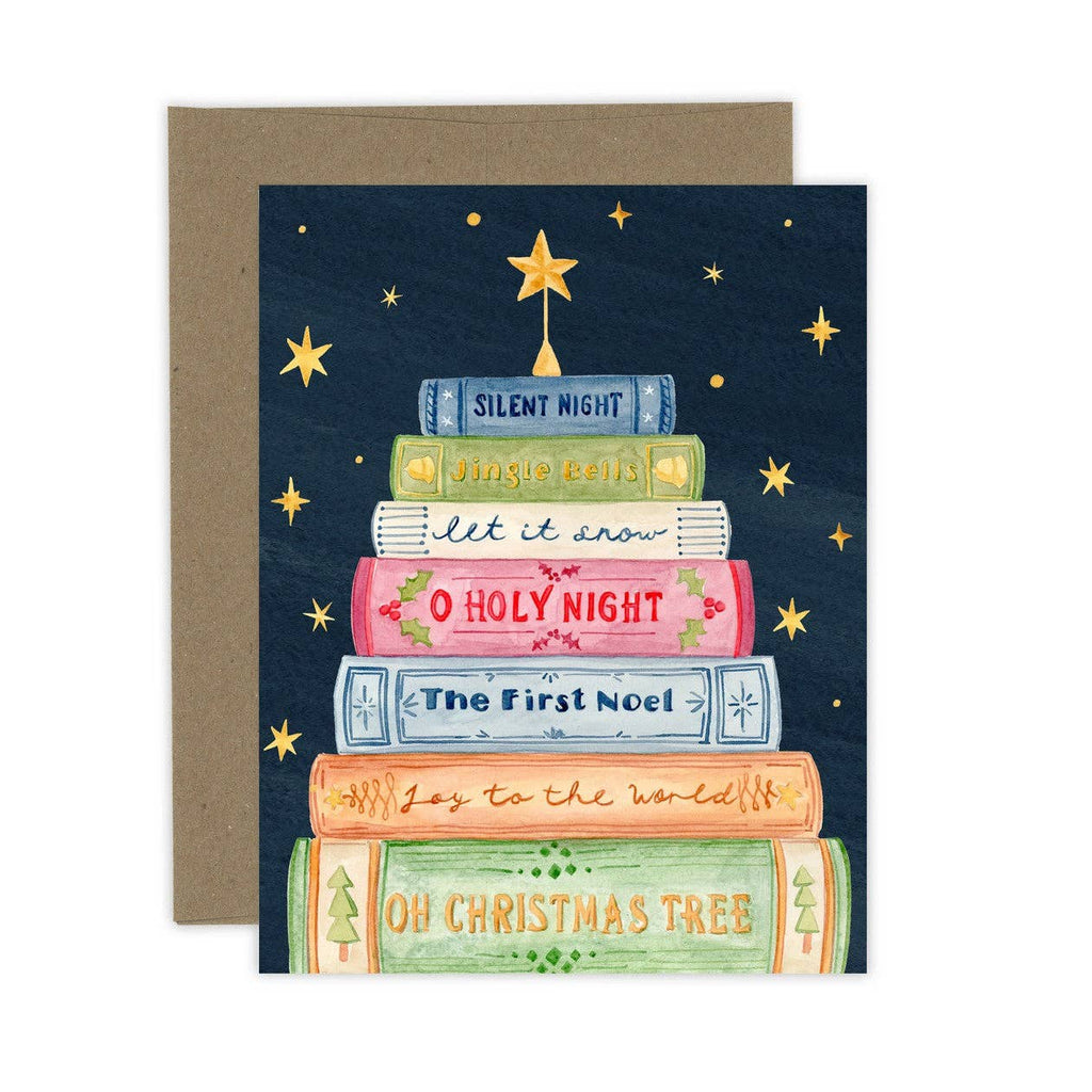 Christmas Book Tree Card: Kraft