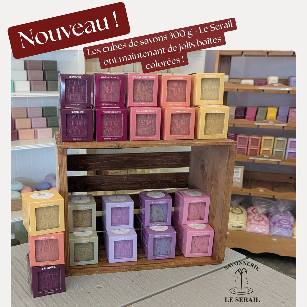 Marseille soap block - 150g or 300g - Scented - Le Serail: 300g / Crushed Rose petals