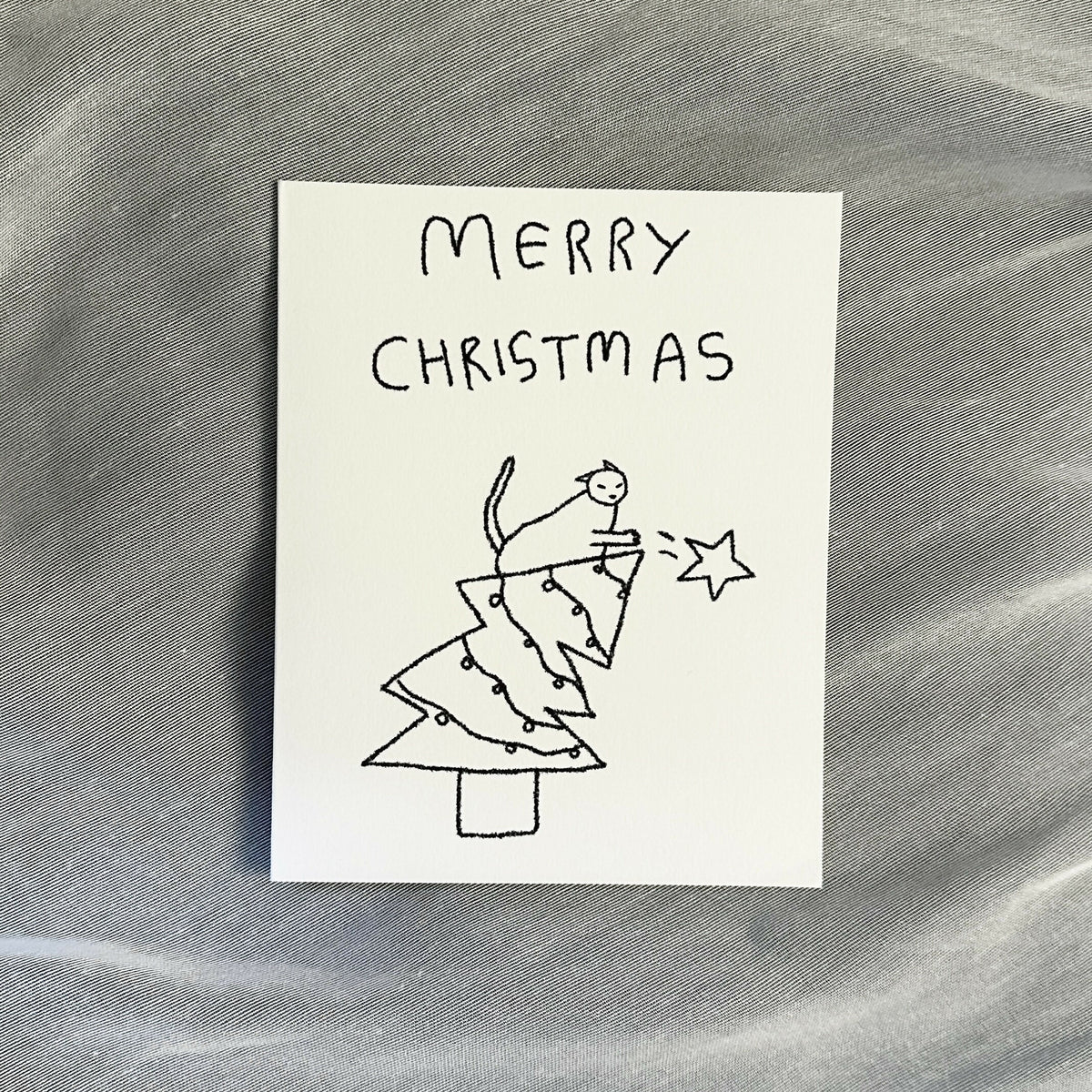merry christmas card - cat