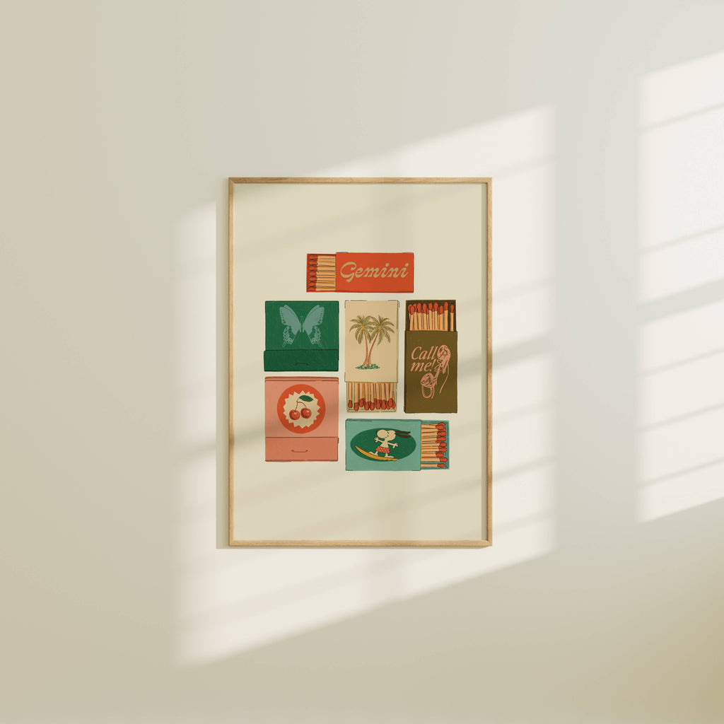 Zodiac Vintage Inspired Matchbook/Matchbox Prints: 5x7 / Aries