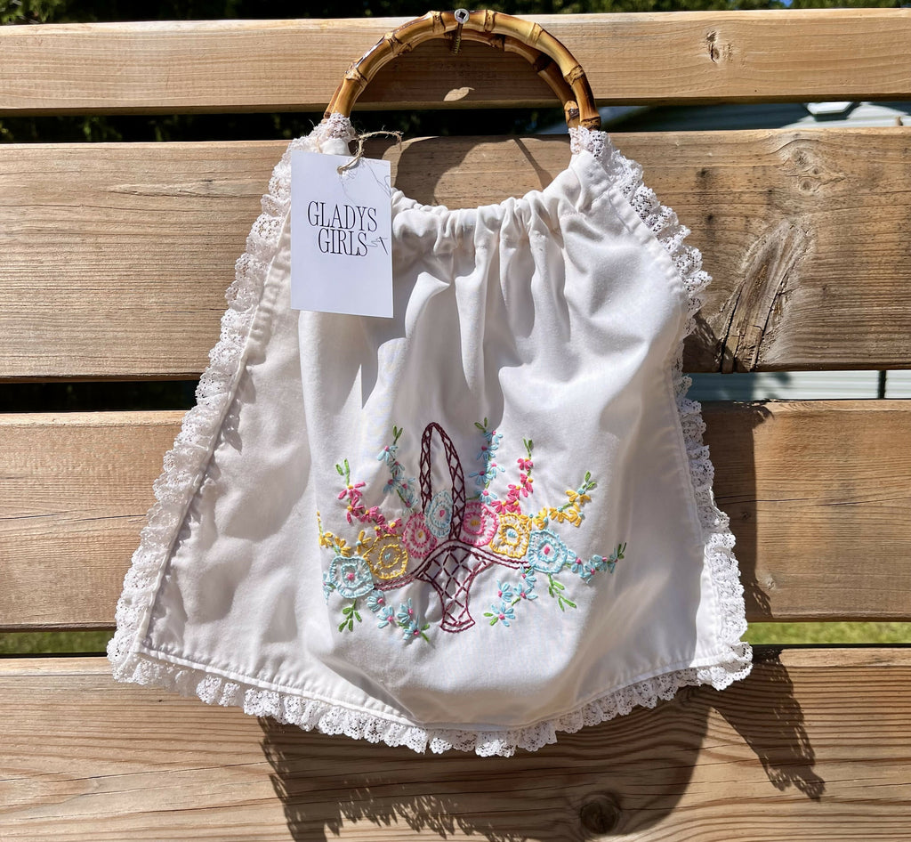 Floral Basket Market Bag