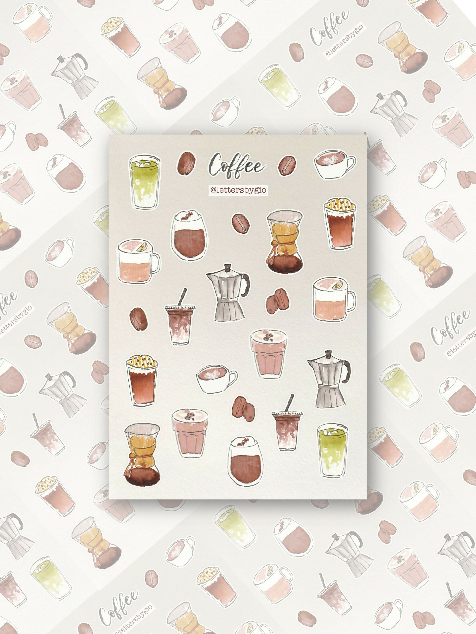 Vinyl Sticker Sheet - Coffee