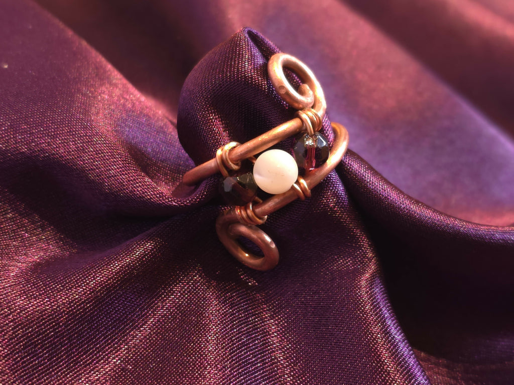Gemstone Trio Copper Ring