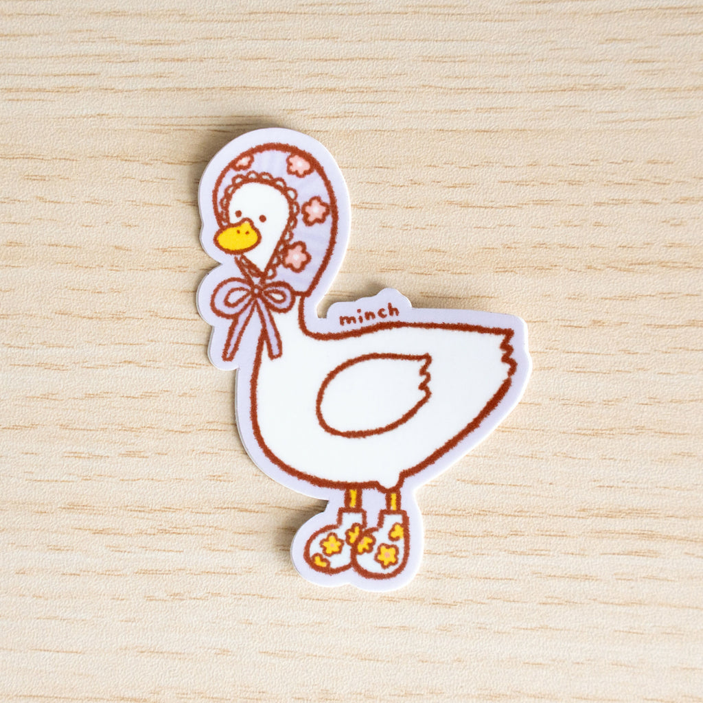 Flowery Goose Die Cut Sticker