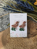 Duck Earrings (Brown)