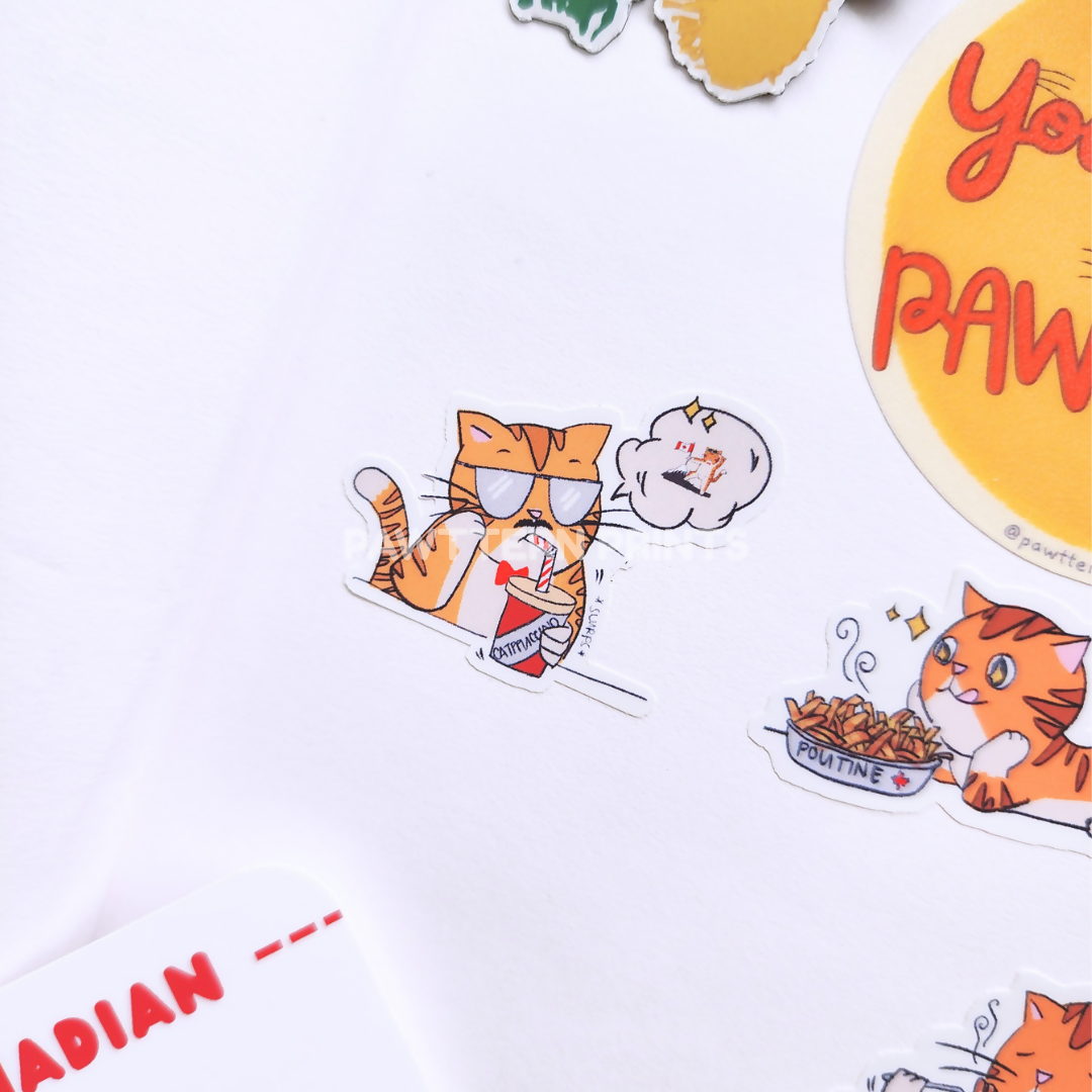 Purroudly Catnadian Glossy Vinyl Sticker Sheet
