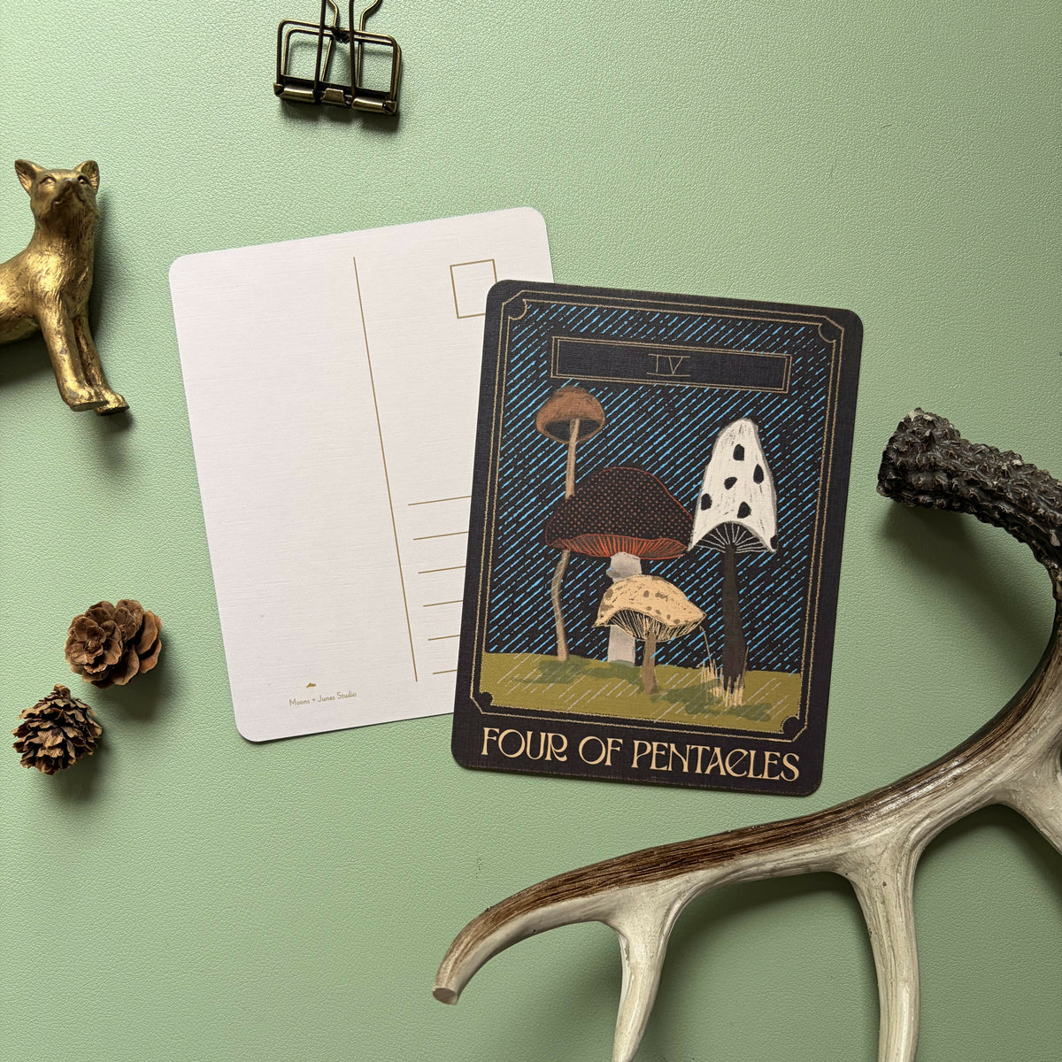 Postcard- Four of Pentacles