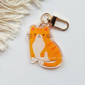 Orange Ginger Tuxedo Tabby Cat Keychain