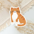 Orange Ginger Tuxedo Tabby Cat Vinyl Sticker