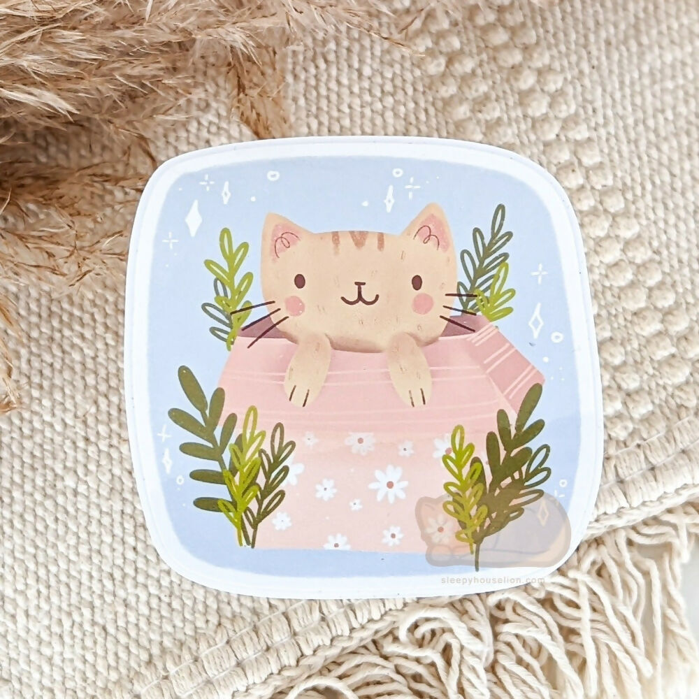 Cat in A Box Vinyl Sticker