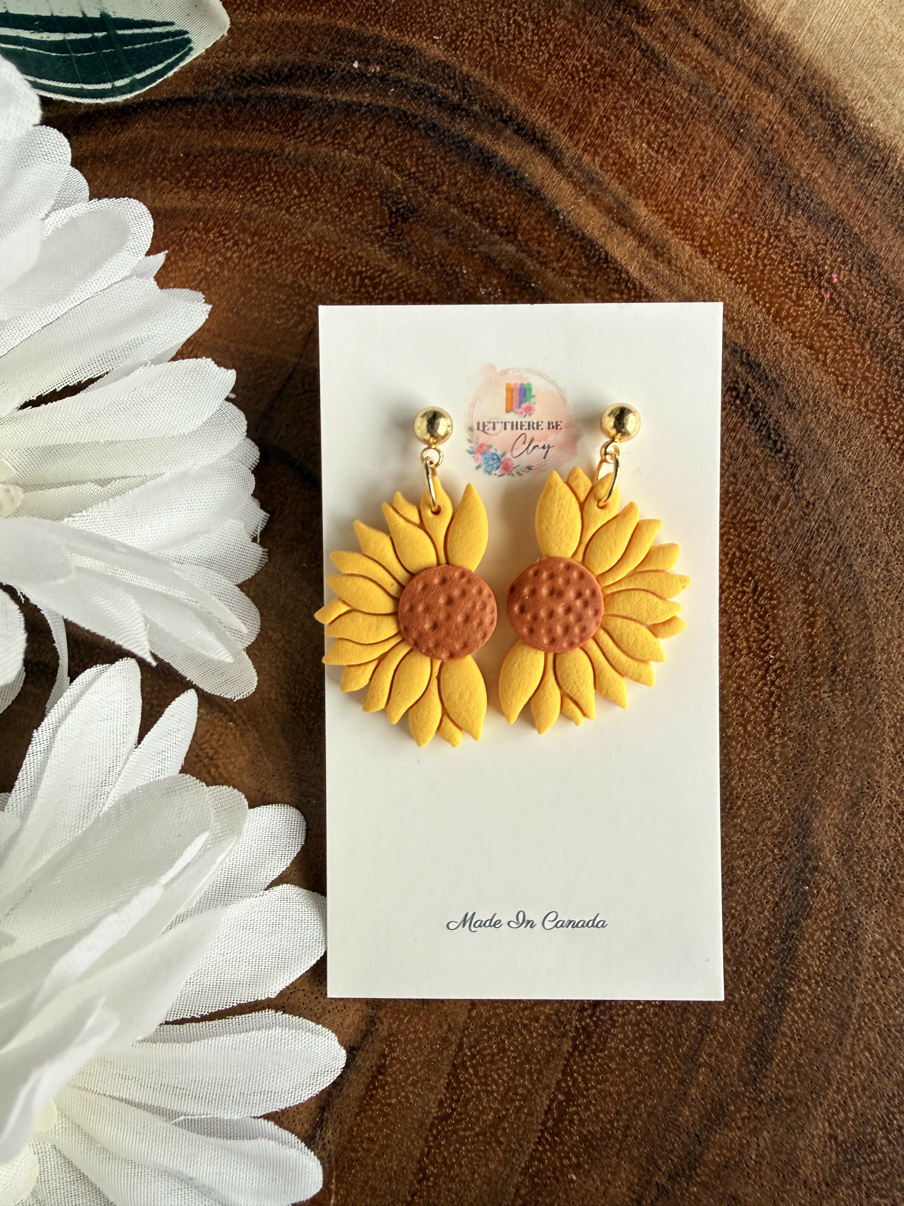 Half Sunflower earrings