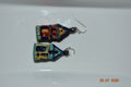 House earrings blue and red