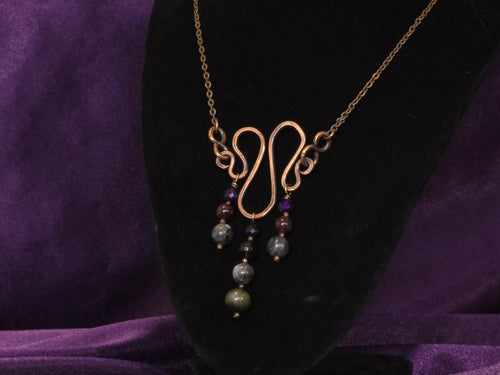 "Dusk & Shadow" Copper Scrollwork Pendant