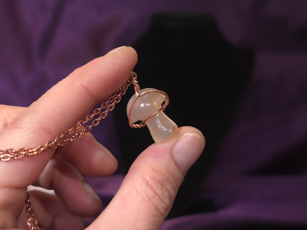 Rose Quartz Mushroom Pendant