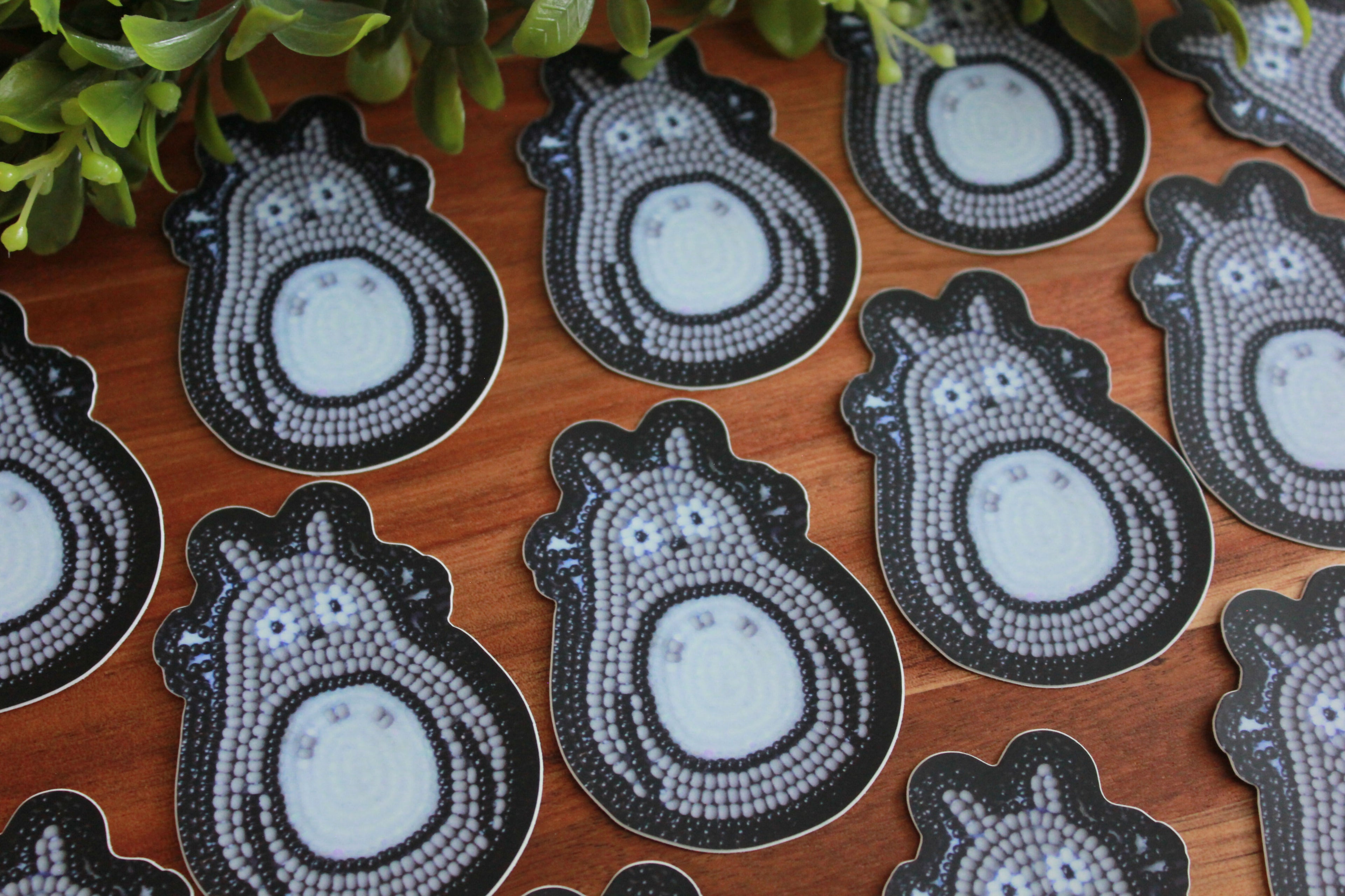Beaded Totoro Stickers
