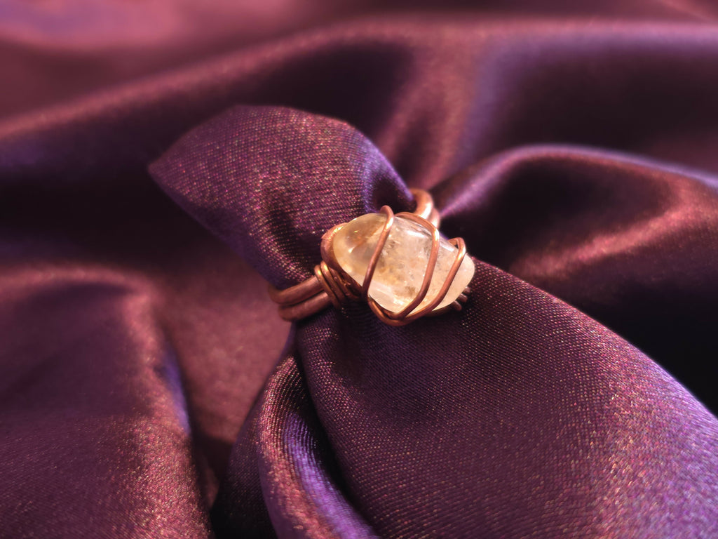 Citrine Copper Ring