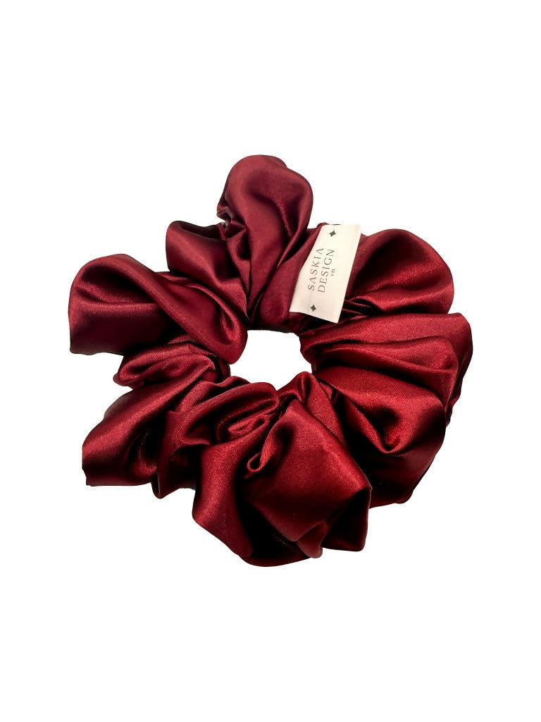 Large Satin Scrunchie - Oxblood