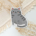 Grey Tabby Cat Vinyl Sticker