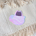 Purple Teapot Cat Vinyl Sticker