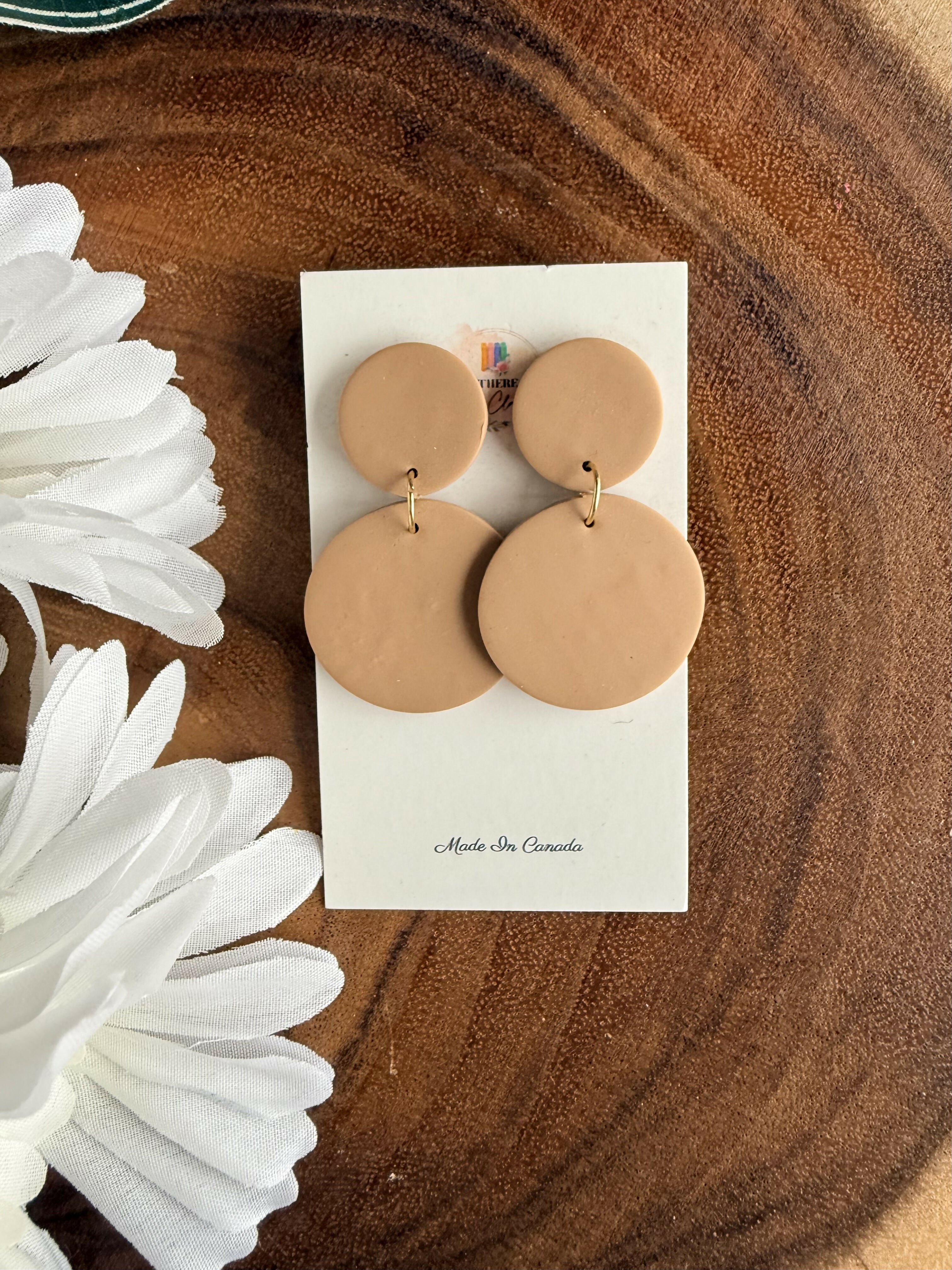Solid Circles (Tan) earrings