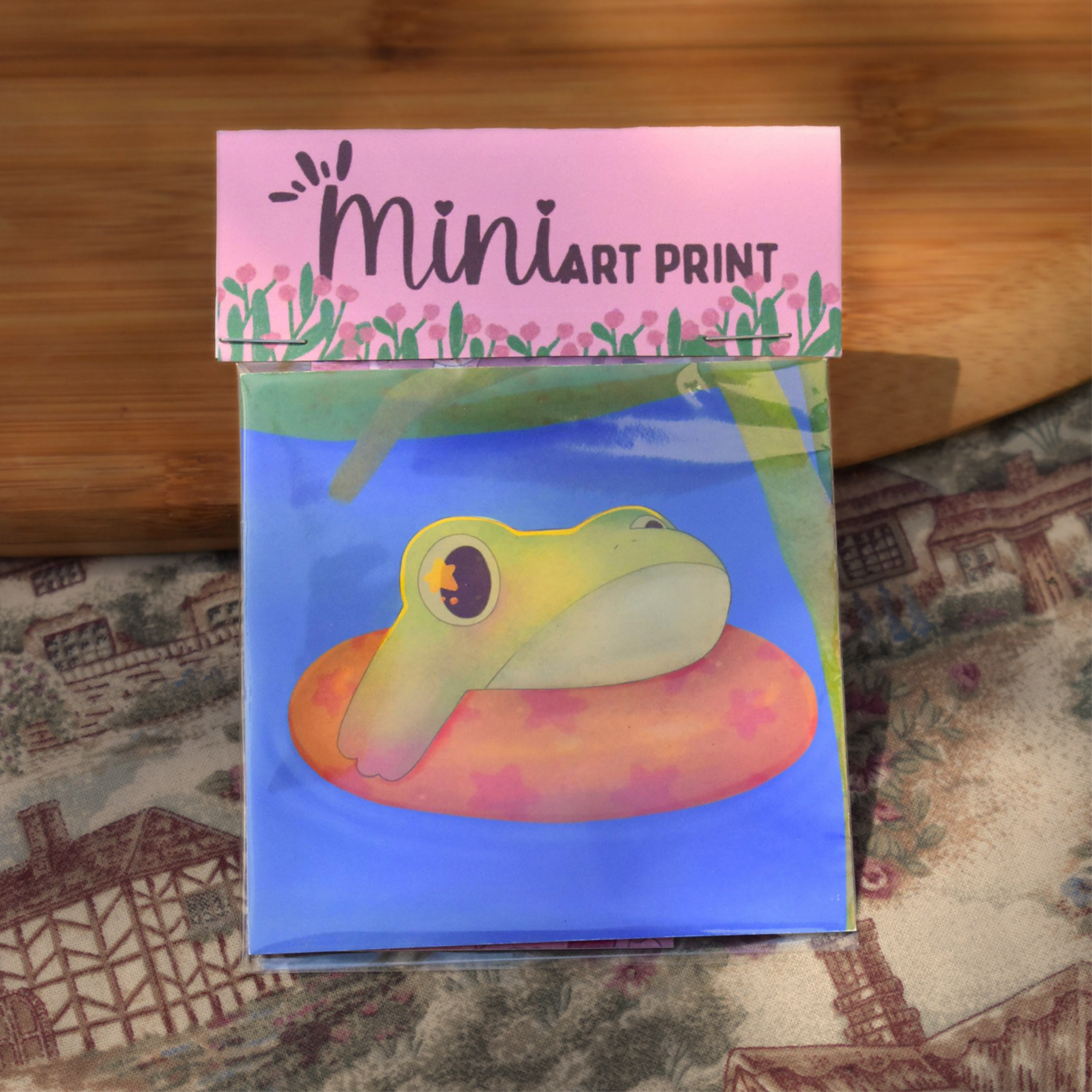 Silly Pool Tube Frog Mini Print