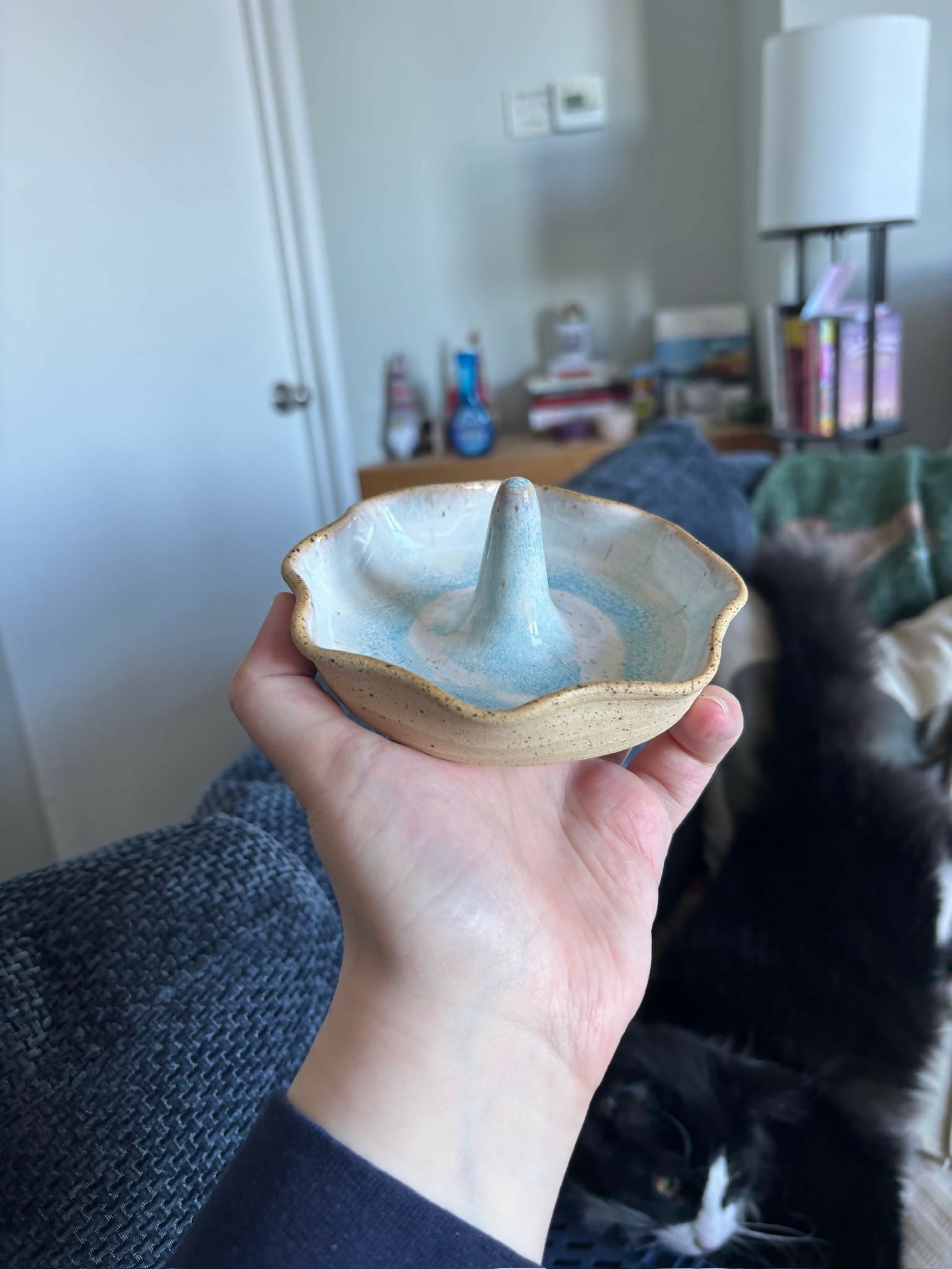 Ring dish - baby blue ripple