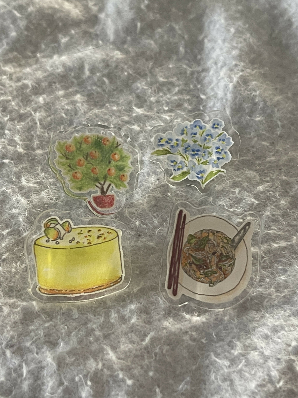 Acrylic Pins (hand drawn designs) - Tangerine