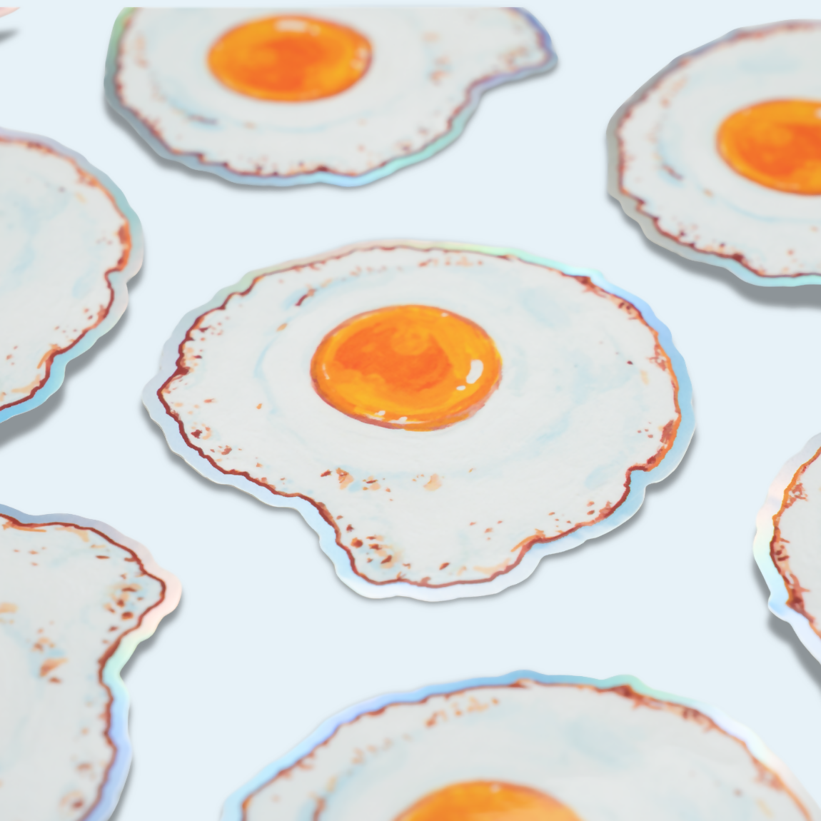 Fried Egg Holographic Sticker