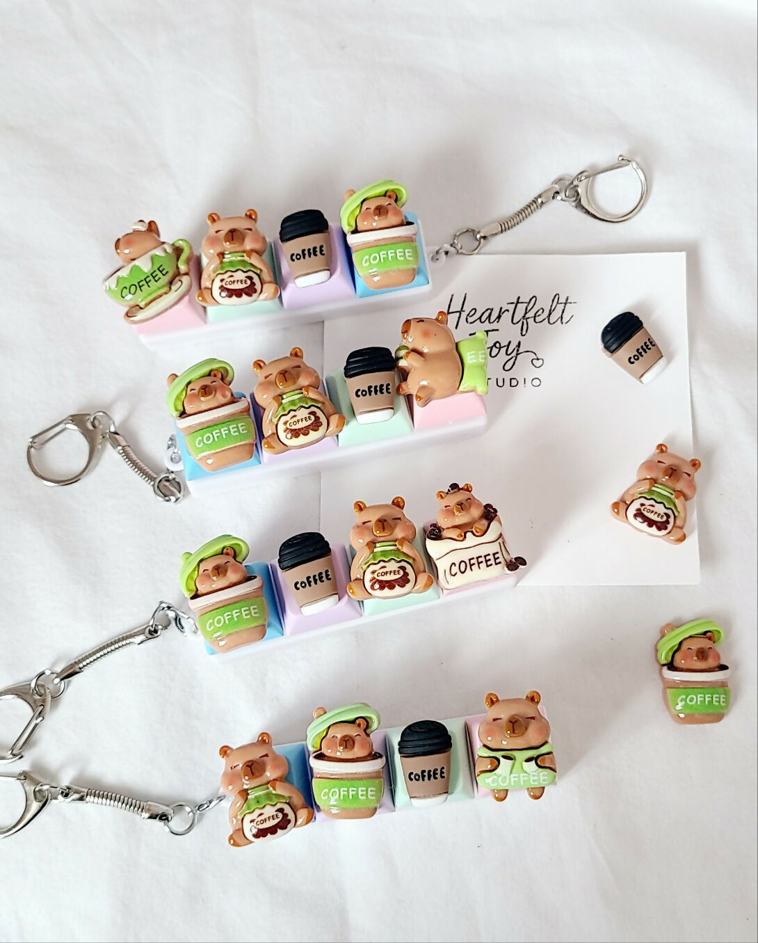 Resin Charm Keycap Clicker Keychain