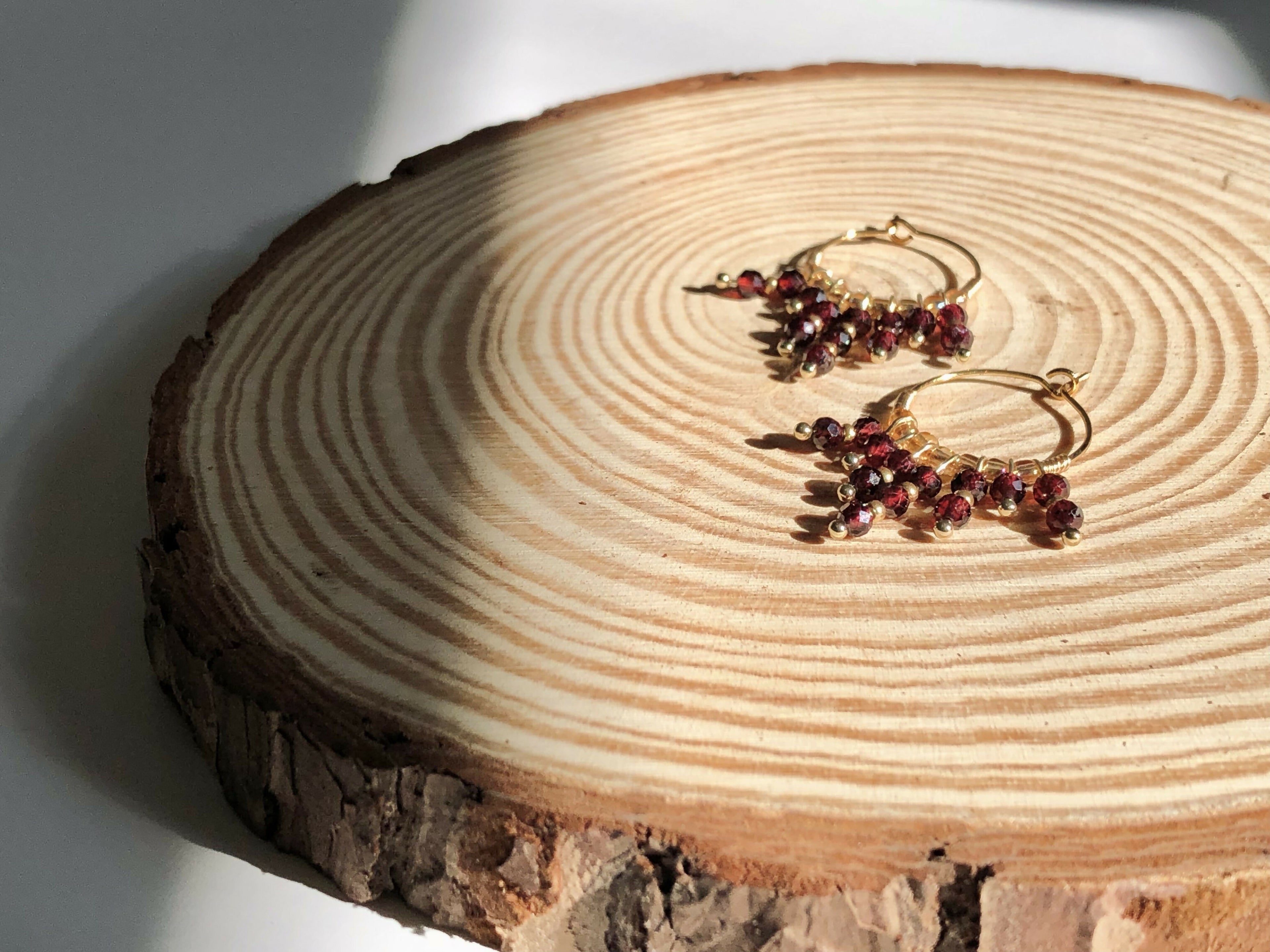 Vivian Garnet Hoops