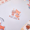 Surviving on Iced Coffee Cat Die Cut Sticker