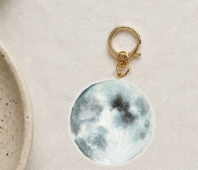 Acrylic Watercolour Keychains - Moon