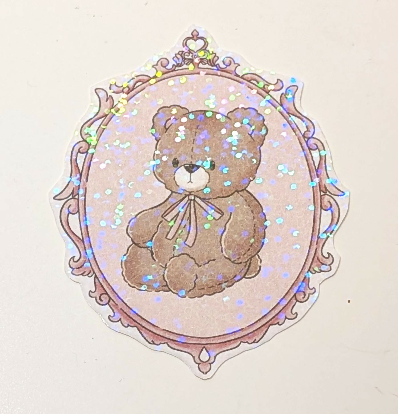 Holographic Coquette Bear Sticker