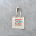 Colourful artisan print tote bag