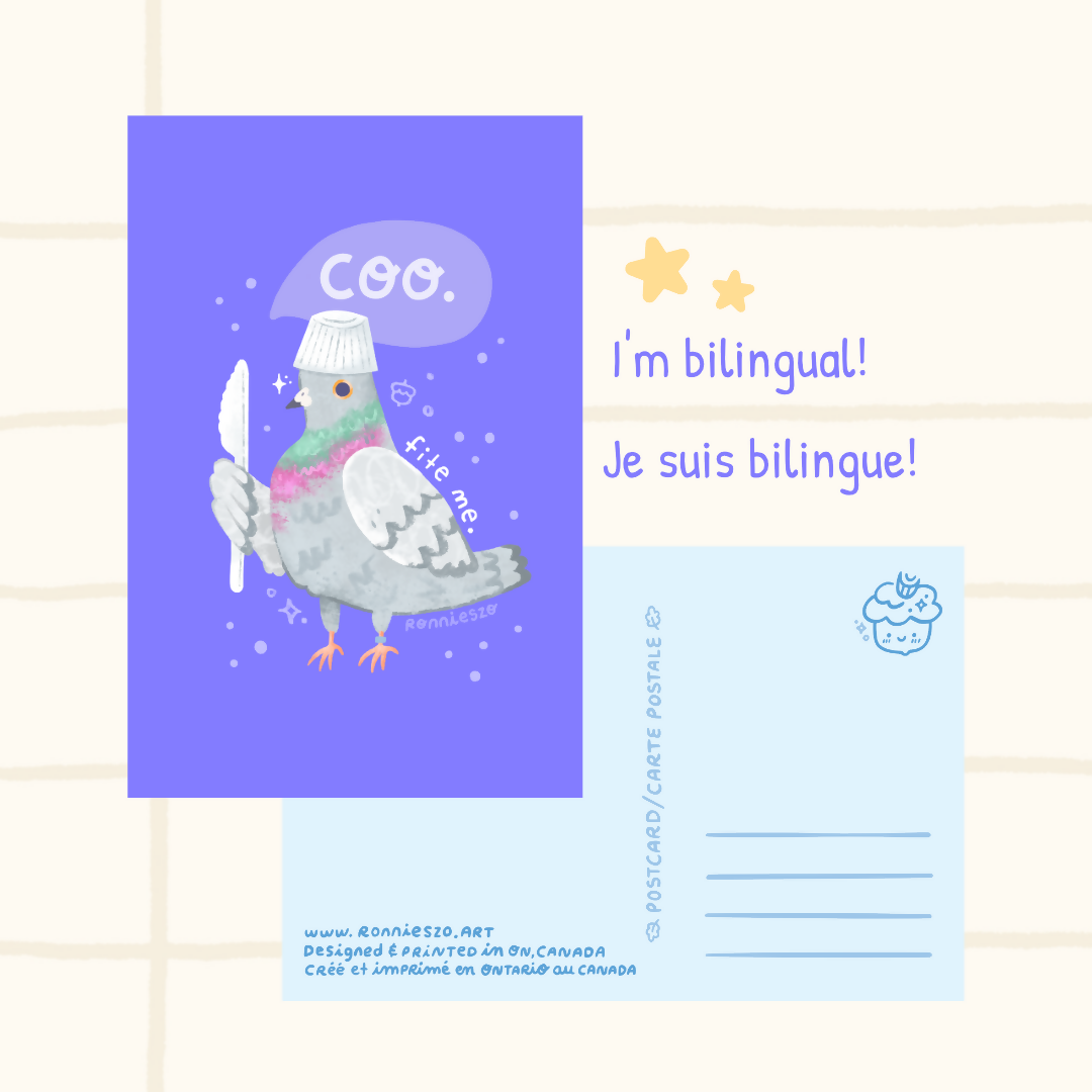 Fight Me Pigeon Postcard