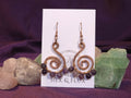Amethyst Copper Spiral Earrings
