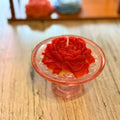 Flower Pillar Candle - Red
